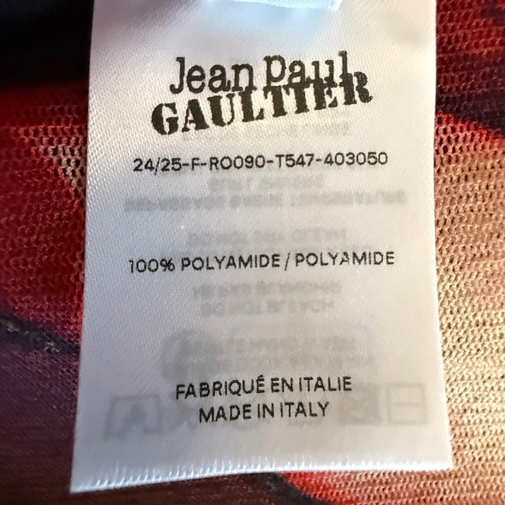 Jean Paul Gaultier Red Rose Mesh Maxi Dress Long Sleeve Italy Size S - Excellent - Picture 5 of 9